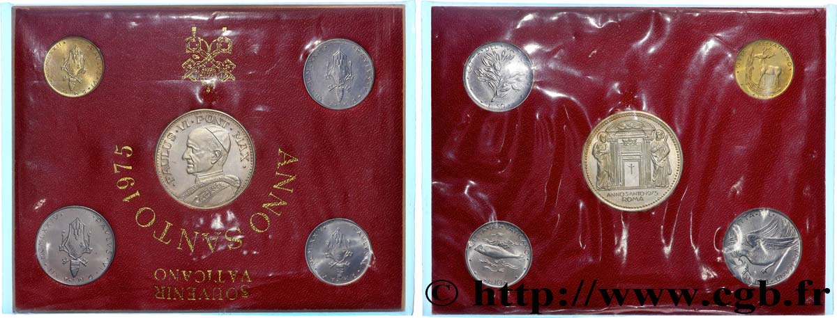 VATICAN AND PAPAL STATES Série 4 monnaies et une médaille 1975 Rome MS 