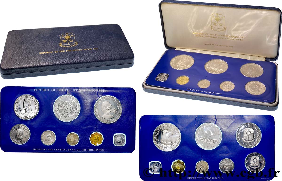 PHILIPPINES Série Proof 8 monnaies 1979 Franklin Mint MS 