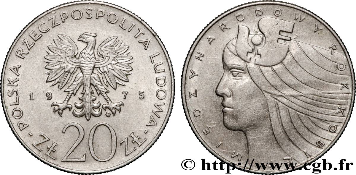 POLONIA 20 Zlotych aigle  1975 Varsovie EBC 