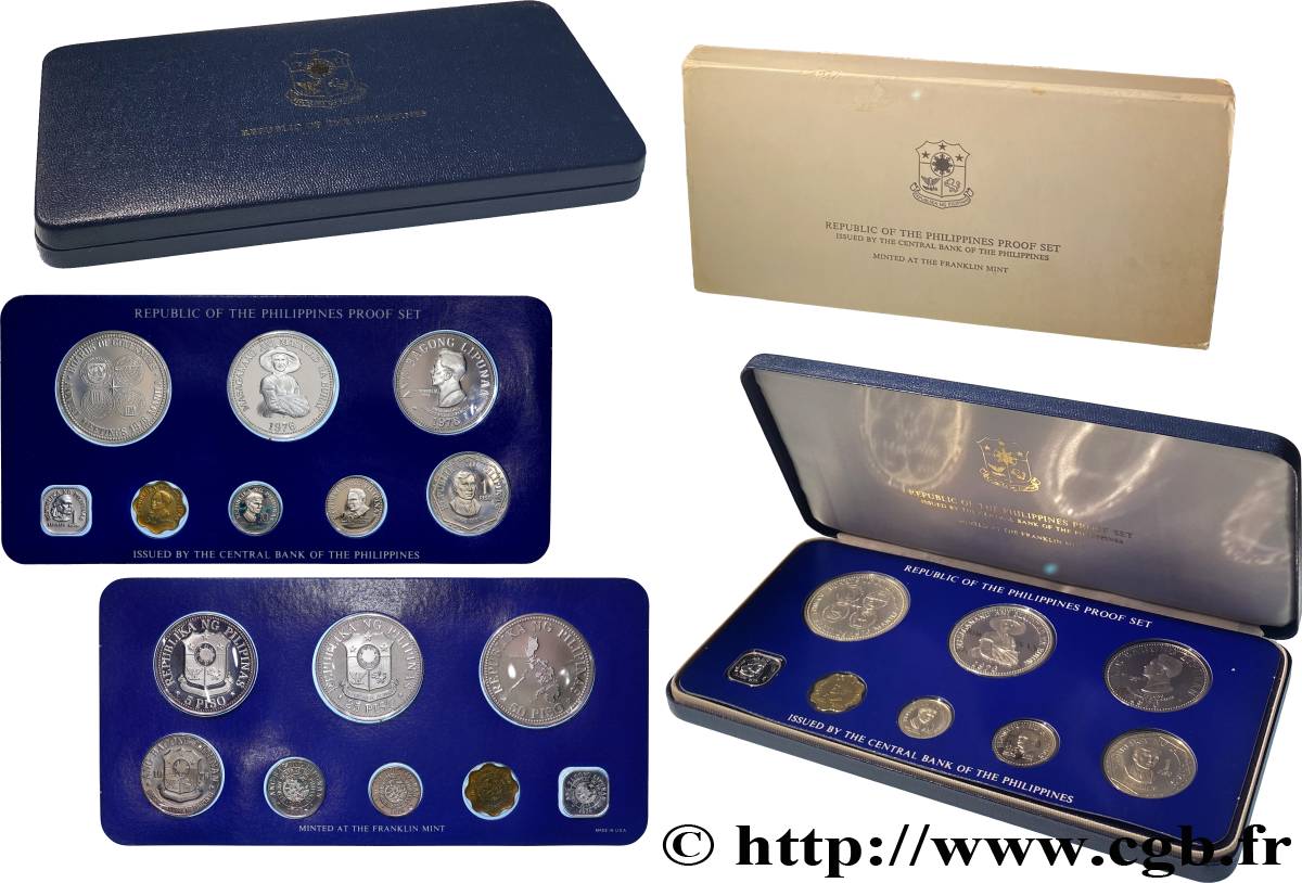 PHILIPPINES Série Proof 8 monnaies 1976 Franklin Mint FDC 