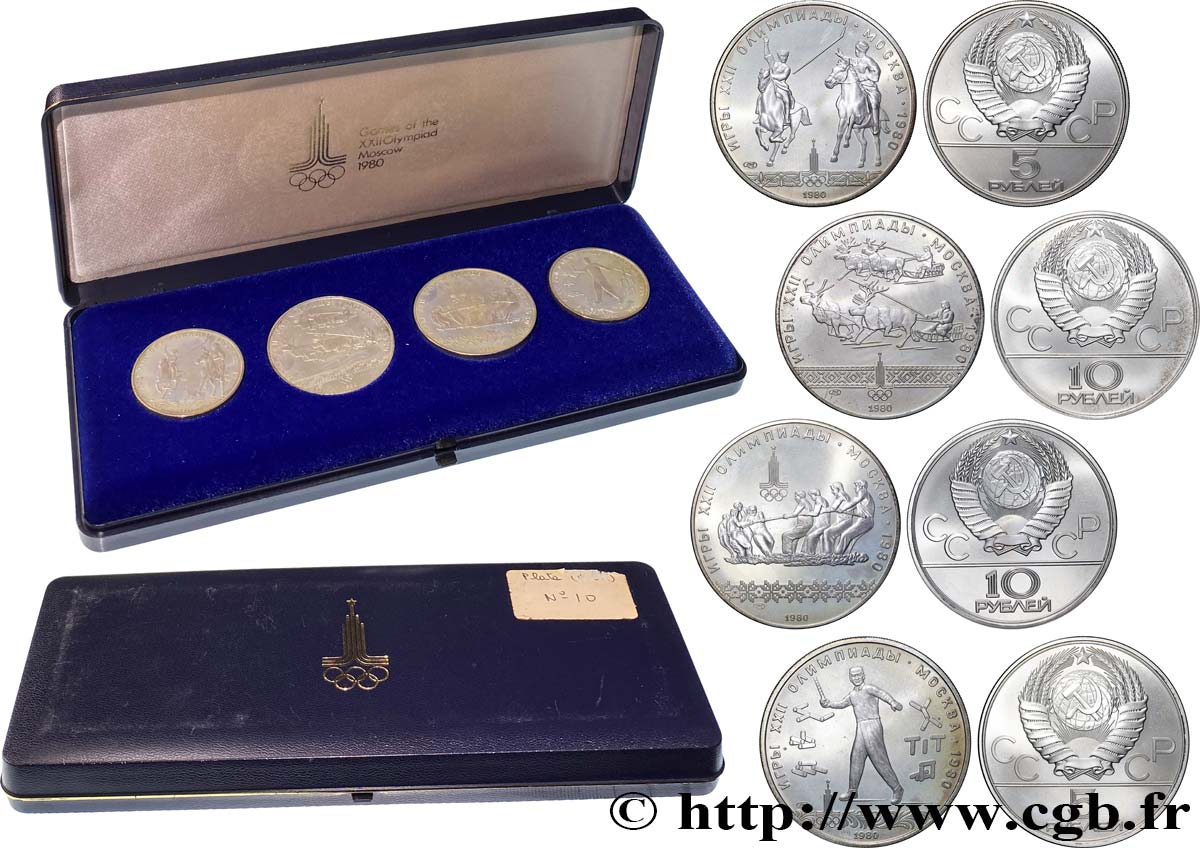 RUSSIA - USSR Coffret 4 Monnaies Jeux Olympiques de Moscou 1980  MS 