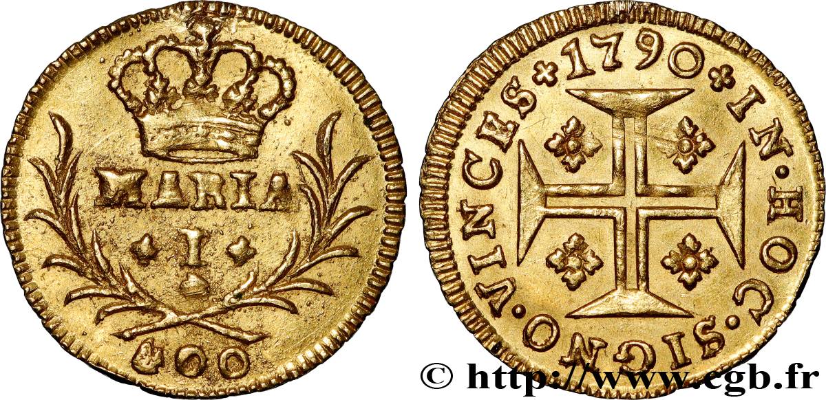 PORTUGAL - MARIA I 400 Réis (Pinto) 1790 Lisbonne AU 