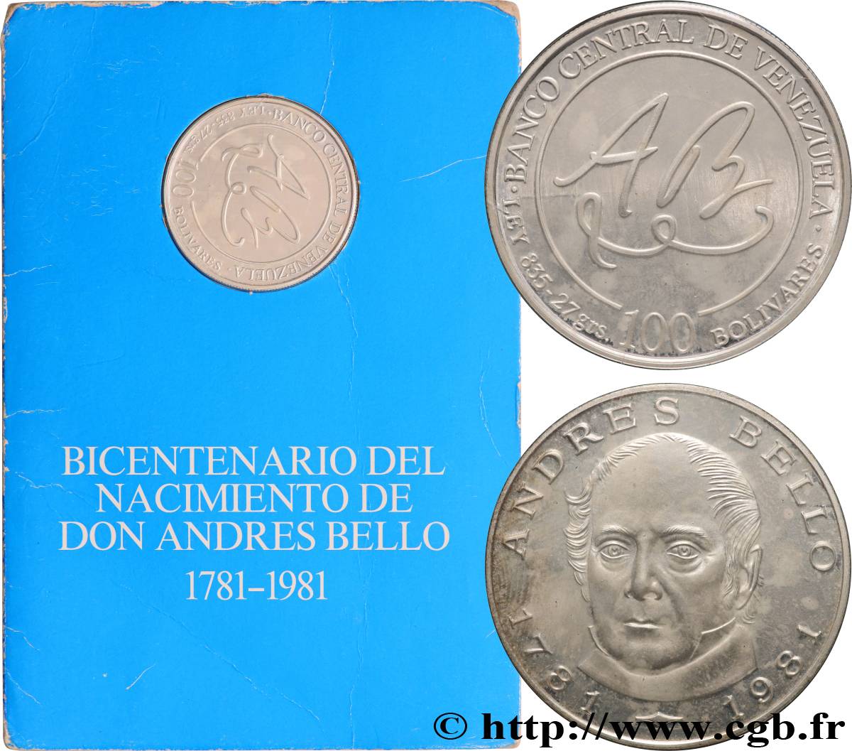 VENEZUELA 100 Bolivares Andres Bello 1981 schwerte SPL 