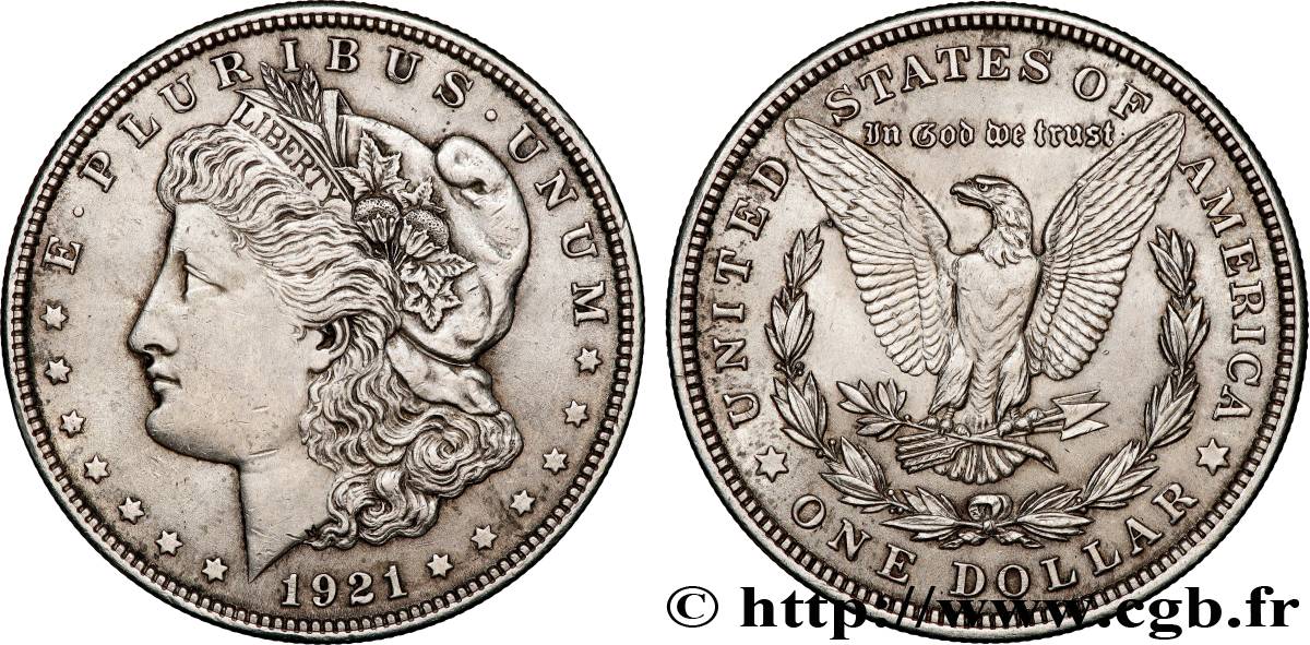 ÉTATS-UNIS D AMÉRIQUE 1 Dollar Morgan 1921 Philadelphie TTB+ 