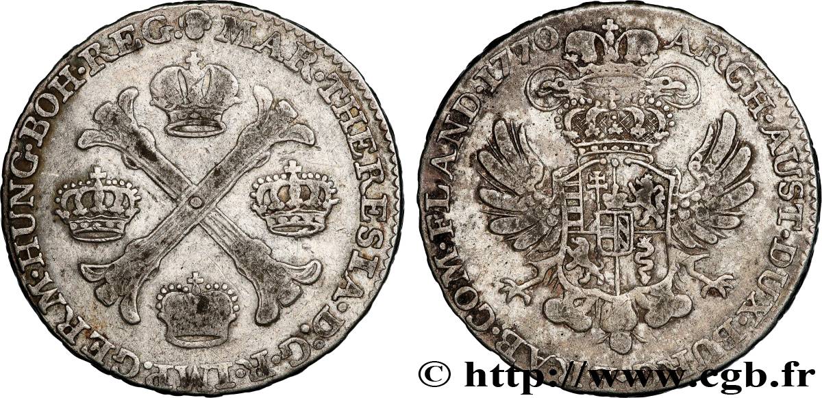 BELGIEN - ÖSTERREICHISCHE NIEDERLAND 1/2 Kronenthaler 1770 Bruxelles fSS 