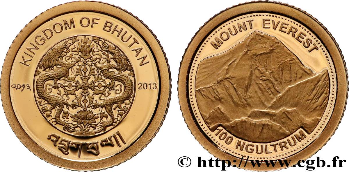 BHUTAN 100 Ngultrums Proof Mont Everest 2013  MS 