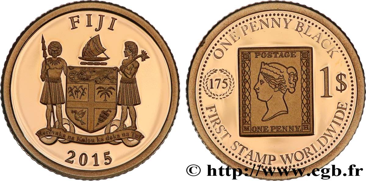 FIGI 1 Dollar Proof One Penny Black 2015  FDC 