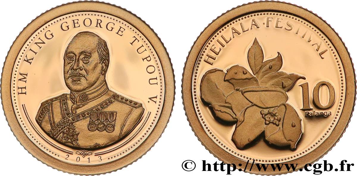 TONGA 10 Pa’anga Proof Roi George Tupou V 2013  MS 