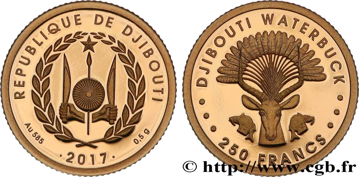 DSCHIBUTI 250 Francs Proof Cobe 2017  ST 