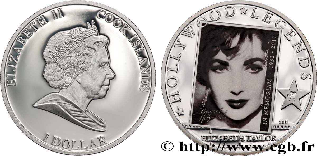 COOK INSELN 1 Dollar Proof Elizabeth Taylor 2011  ST 