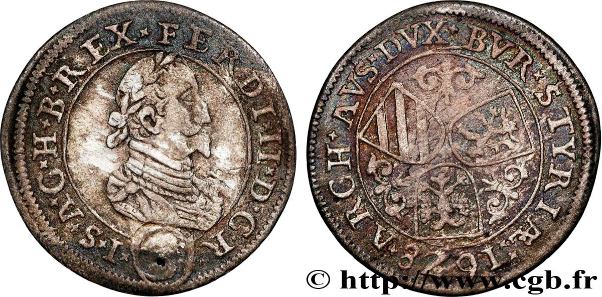 AUSTRIA 3 Kreuzer Ferdinand II 1628 Graz XF 