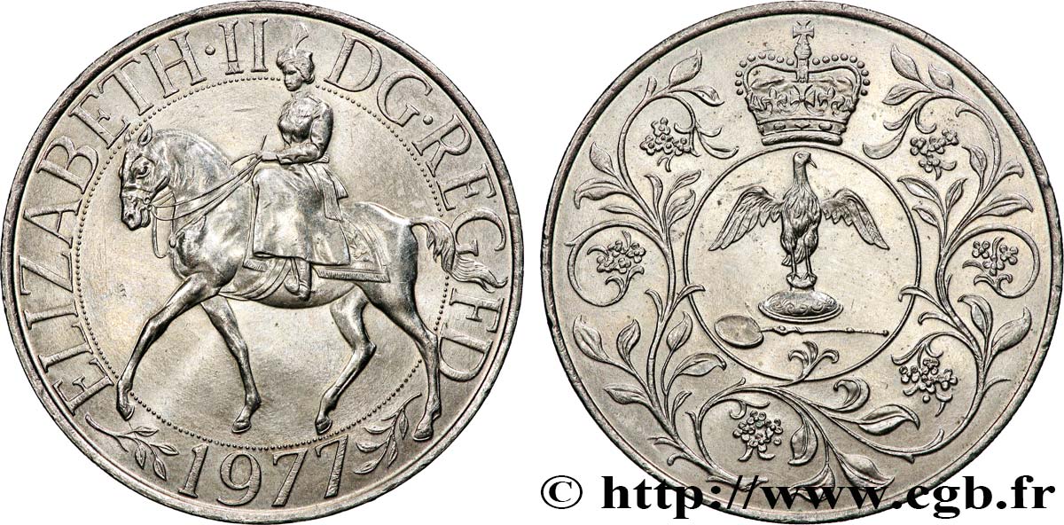 REINO UNIDO 25 New Pence jubilé d’argent d’Elisabeth II 1977  SC 