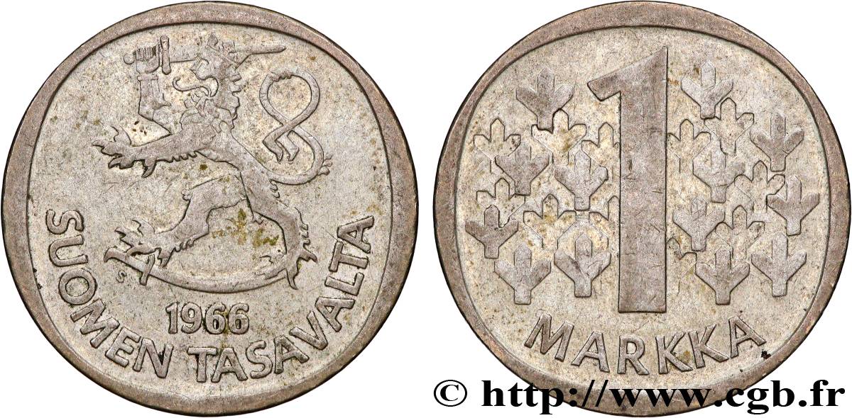 FINLANDIA 1 Markka 1966  MBC+ 