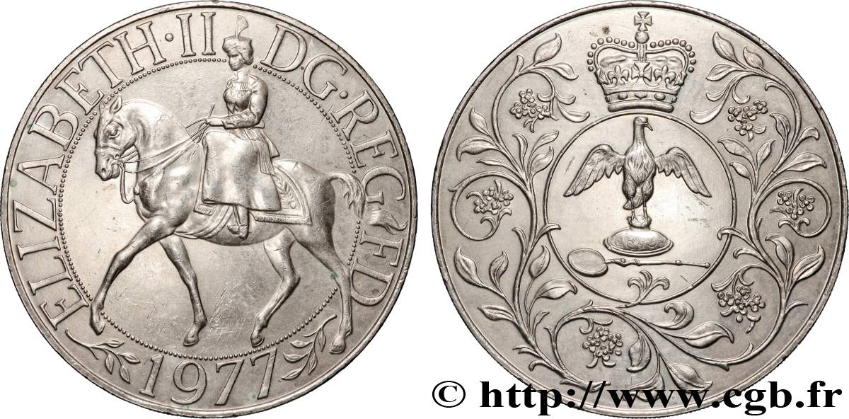 ROYAUME-UNI 25 New Pence jubilé d’argent d’Elisabeth II 1977  SUP 