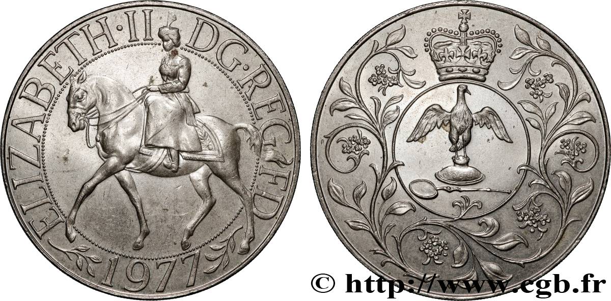 ROYAUME-UNI 25 New Pence jubilé d’argent d’Elisabeth II 1977  SUP 