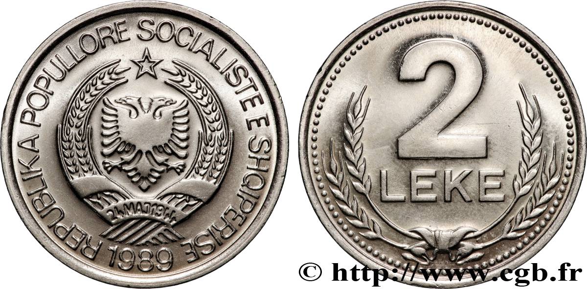 ALBANIA 2 Leke 1989  MS 