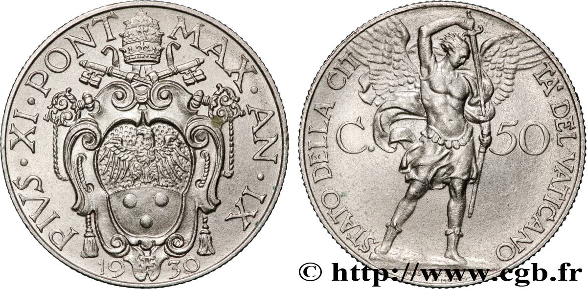 VATICAN ET ÉTATS PONTIFICAUX 50 Centesimi Pie XI an IX 1930 Rome SUP 