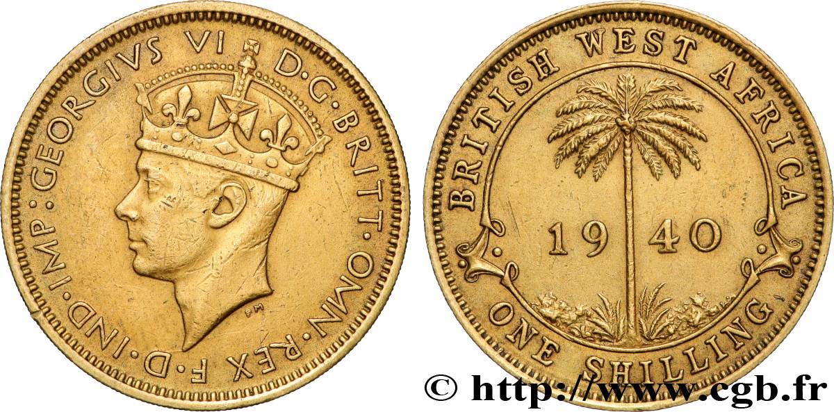 AFRIQUE OCCIDENTALE BRITANNIQUE 1 Shilling Georges VI 1940 Londres TTB 