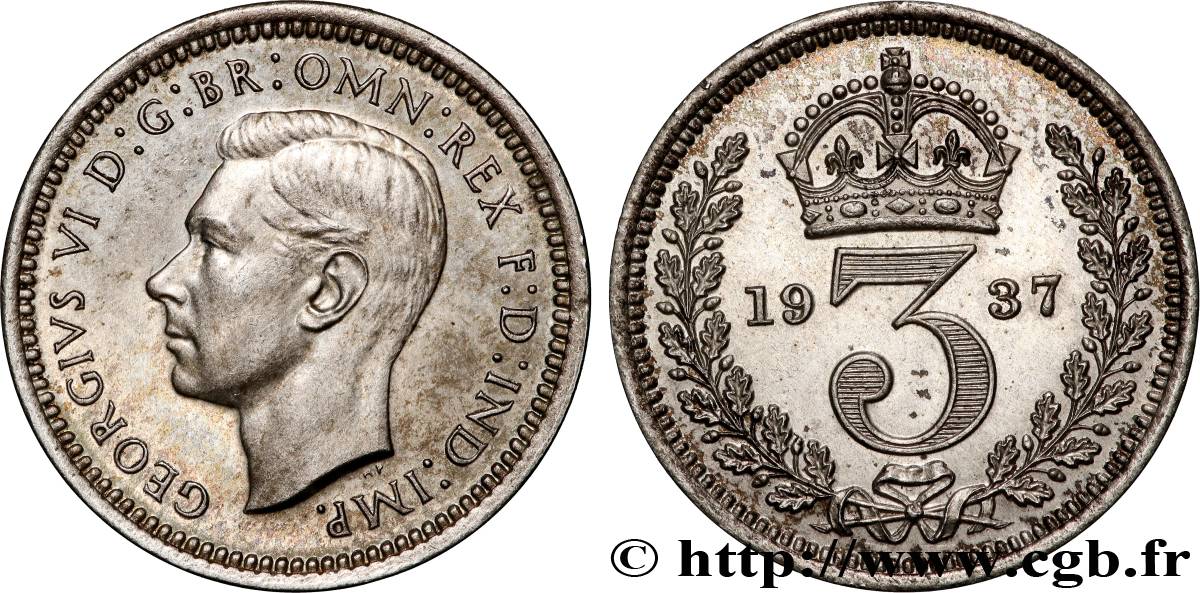 GRANDE-BRETAGNE - GEORGES VI 3 Pence  1937  AU 