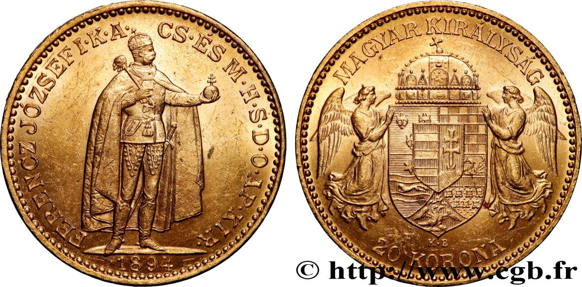 ORO, PALLADIO E PLATINO: INVESTIMENTI 20 Korona or François-Joseph Ier 1894 Kremnitz SPL 