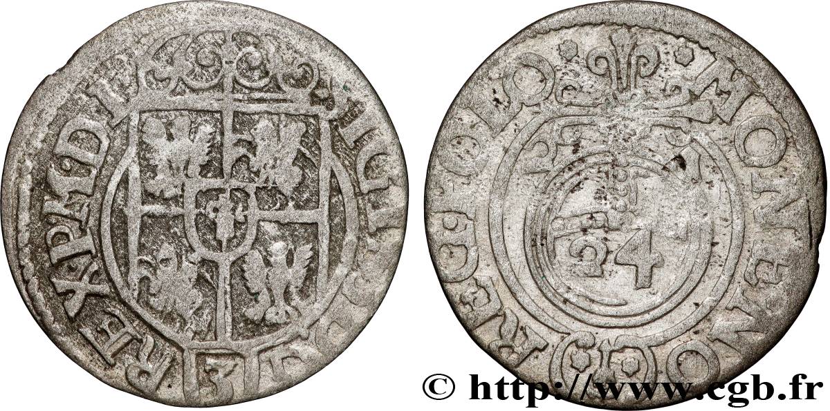 POLOGNE - ROYAUME DE POLOGNE - SIGISMOND III VASA 1 Półtorak / 3 Polker / 1/24 Thaler Sigismond III Vasa 1621 Cracovie TB+ 