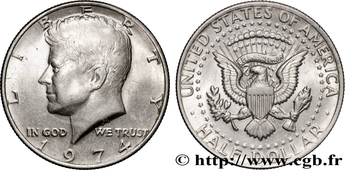 UNITED STATES OF AMERICA 1/2 Dollar Kennedy 1974 Philadelphie AU 