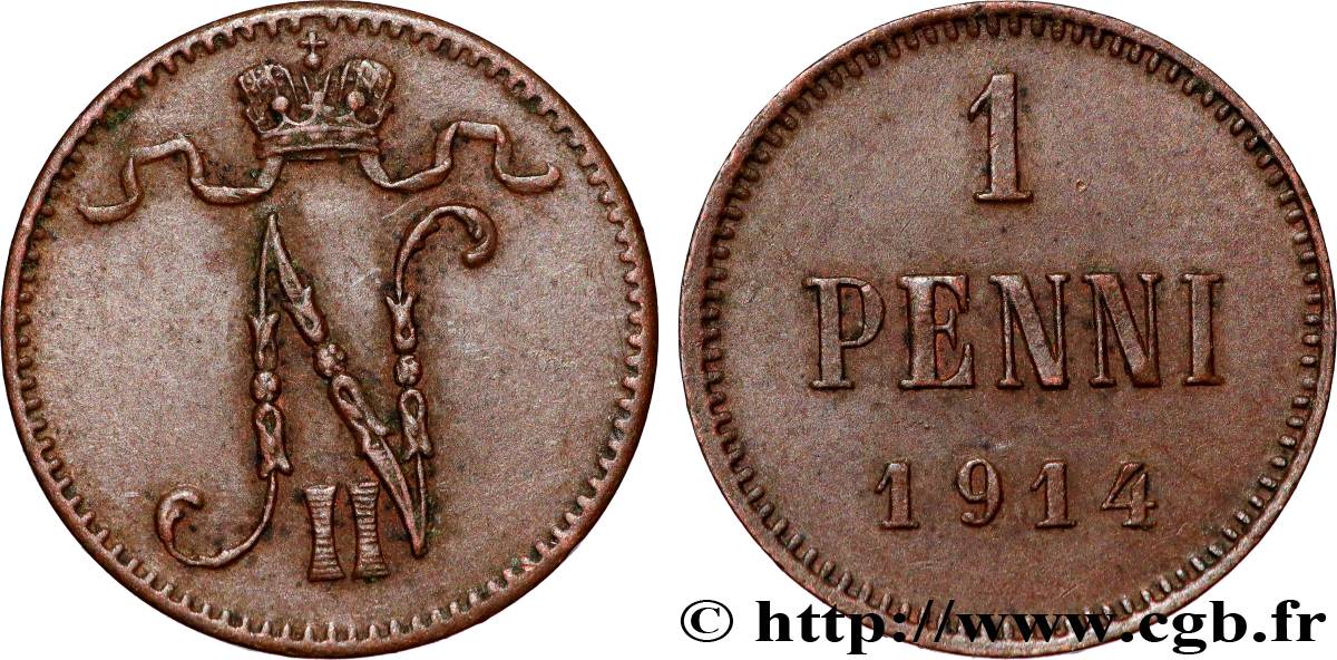 FINLANDIA 1 Penni Tsar Nicolas II 1914  MBC 