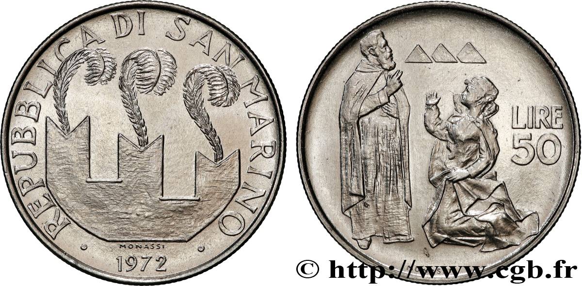 SAN MARINO 50 Lire 1972 Rome ST 