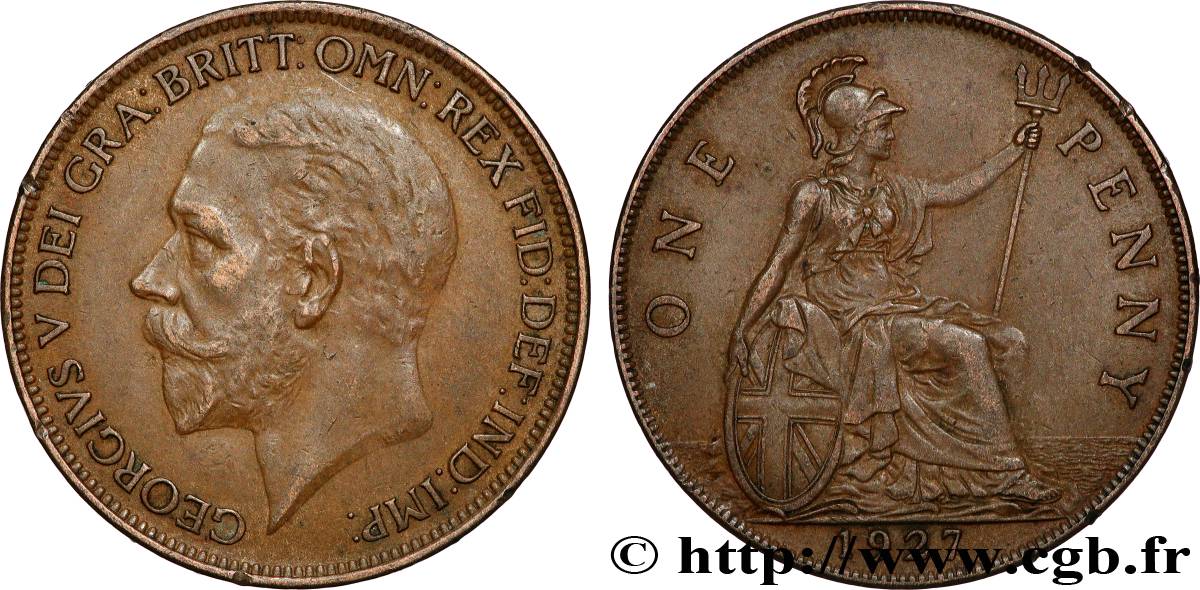 ROYAUME-UNI 1 Penny Georges V 1927  TTB 