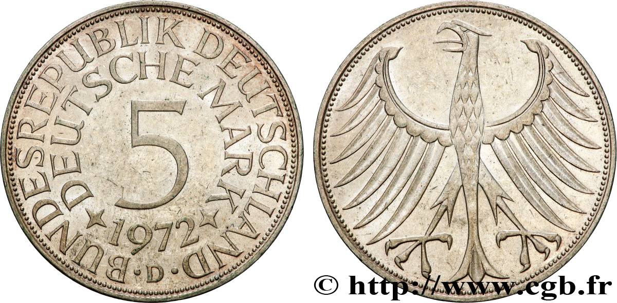 ALLEMAGNE 5 Mark aigle 1972 Munic SUP 