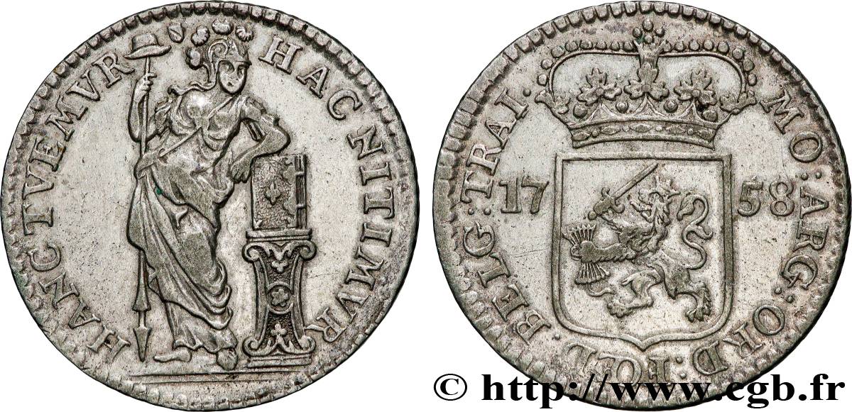 NIEDERLANDE - VEREINIGTEN PROVINZEN  - UTRECHT 1/4 Gulden 1758  SS 