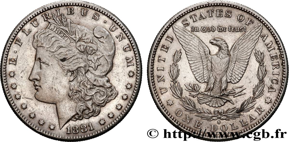 ÉTATS-UNIS D AMÉRIQUE 1 Dollar Morgan 1881 San Francisco MBC+ 