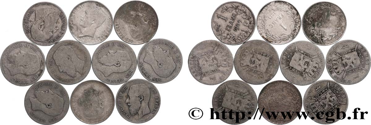 SILVER INVESTMENT Lot 10 x 1 Franc (Frank)  n.d.  VF 