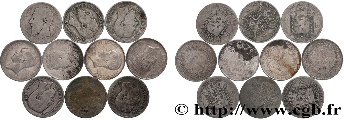 ARGENTO INVESTIMENTO Lot 10 x 1 Franc (Frank)  n.d.  MB 