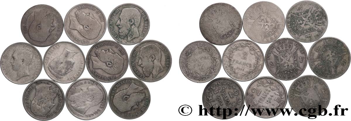 SILVER INVESTMENT Lot 10 x 2 Francs  n.d.  VF 