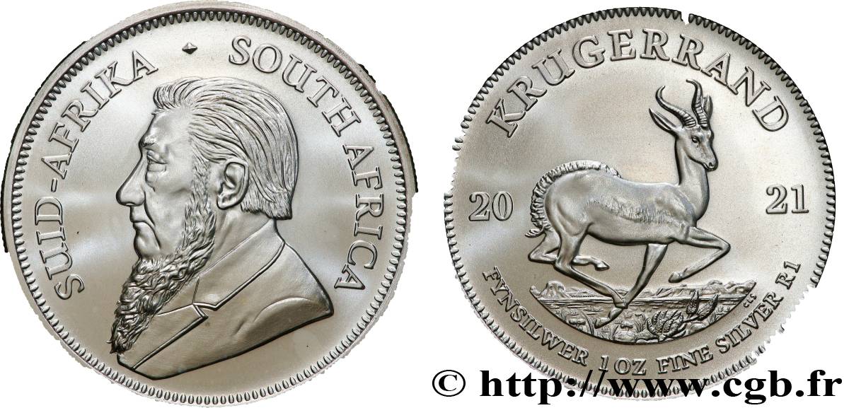 ARGENTO INVESTIMENTO 1 Krugerrand Paul Kruger 2021 Prétoria MS 