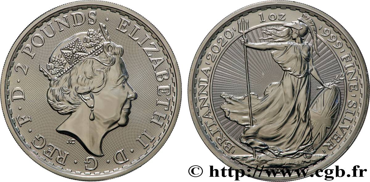 PLATA INVERSIÓN 1 Oz - 2 Pounds Britannia 2020  FDC 