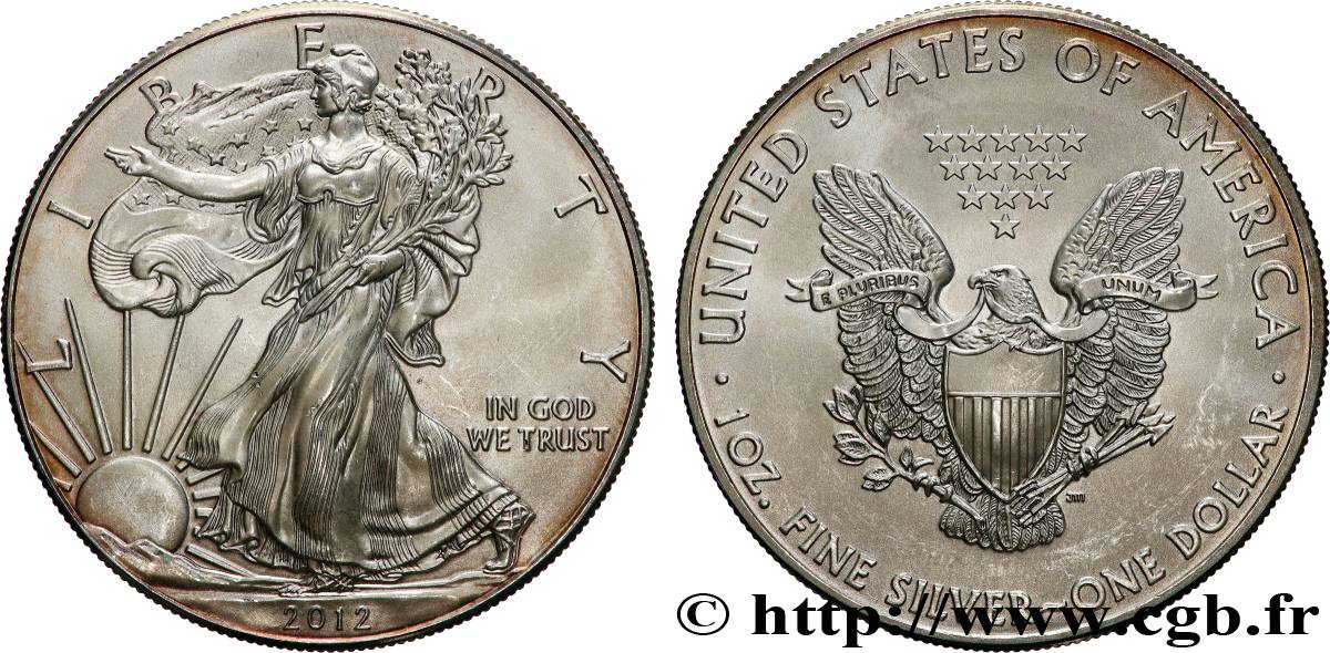 ARGENTO INVESTIMENTO 1 Oz - 1 Dollar Silver Eagle 2012  MS 