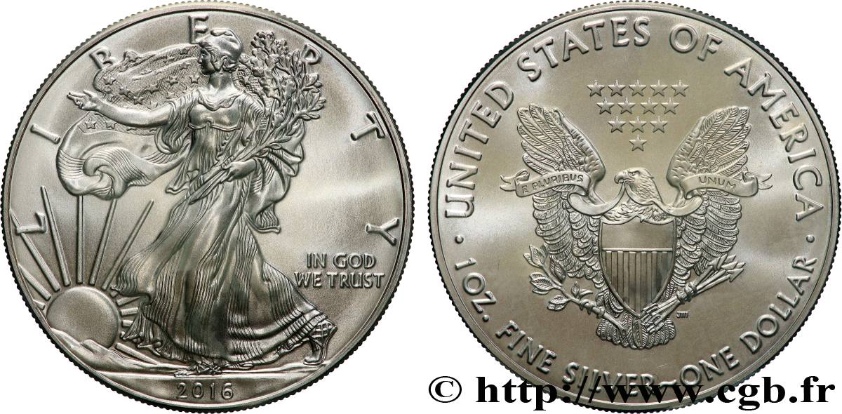 SILVER INVESTMENT 1 Oz - 1 Dollar Silver Eagle 2016  MS 