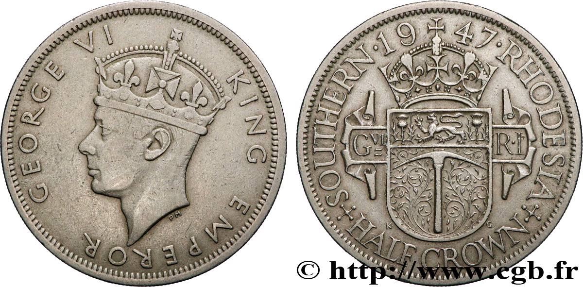 SÜDRHODESIEN 1/2 Crown Georges VI 1947  SS 