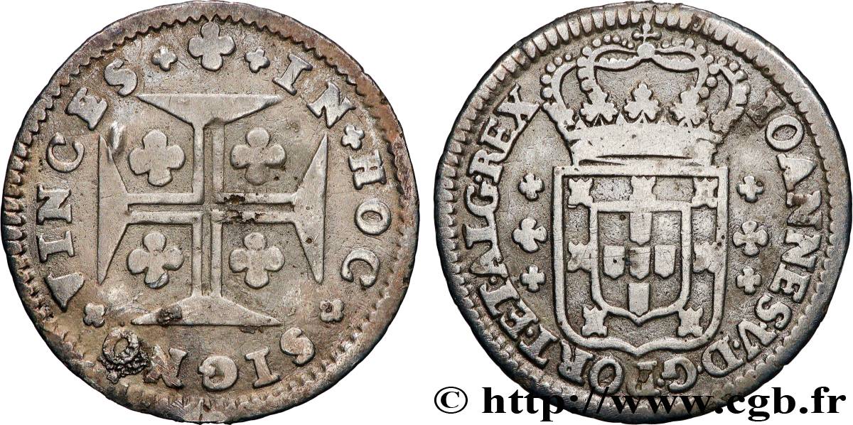 PORTUGAL (ROYAUME DE) ET BRÉSIL - JEAN V 6 Vintens (120 Reis) n.d. Lisbonne TTB 