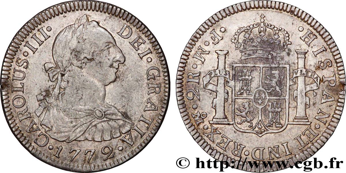 MEXIQUE - CHARLES III 2 Reales  1772 Mexico TTB/TTB+ 