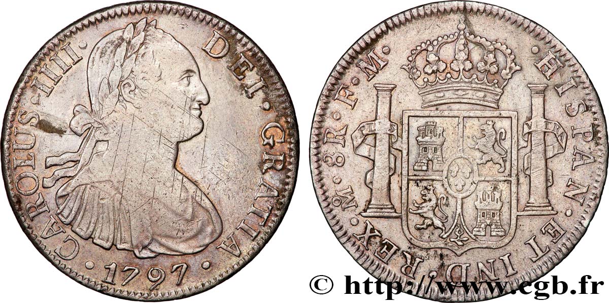 MEXIQUE - CHARLES IV 8 Reales  1797 Mexico TTB 