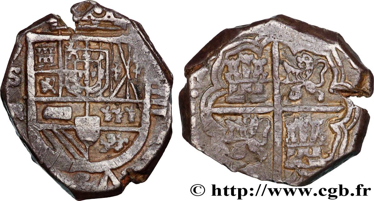 SPAIN - PHILIPPE II OF HABSBOURG 4 Reales n.d. Séville SS 