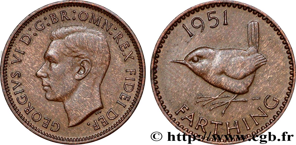 UNITED KINGDOM 1 Farthing Georges VI 1951  AU 