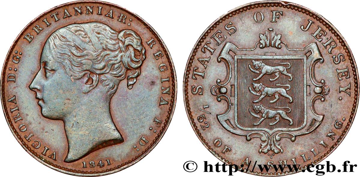 JERSEY 1/52 Shilling Victoria 1841  XF 