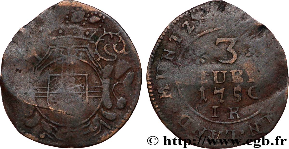 GERMANY - COLOGNE 3 Stuber Joseph-Clément de Bavière Prince-Électeur archevêque de Cologne  1750  VG 