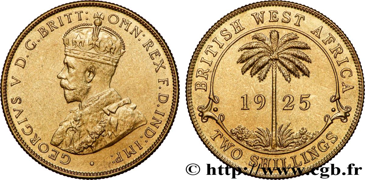 BRITISCH-WESTAFRIKA 2 Shillings Georges V 1925 Londres VZ 