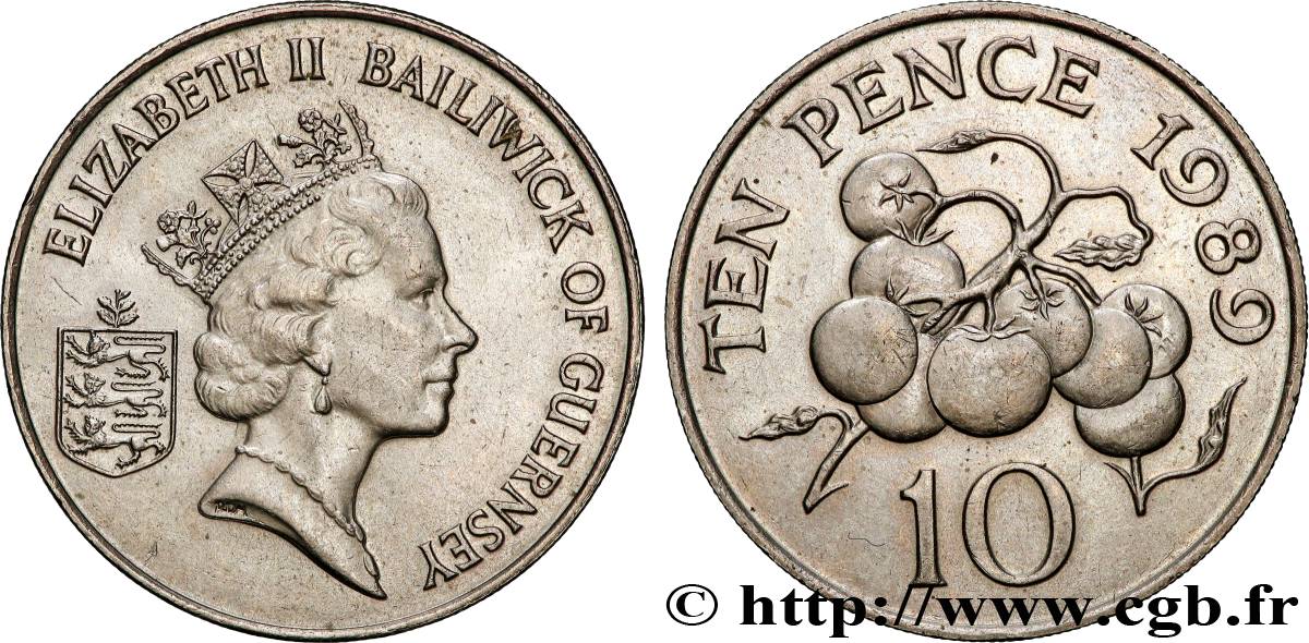 GUERNSEY 10 Pence Elisabeth II 1989 Llantrisant MS 