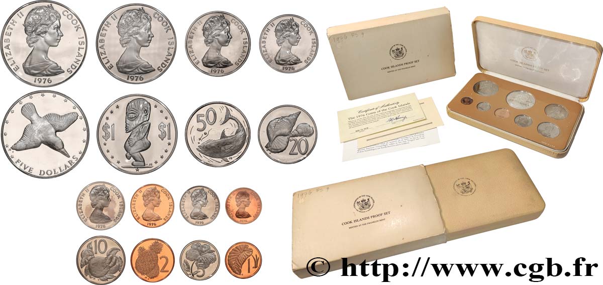 COOK ISLANDS Coffret PROOF 8 monnaies 1976  Proof set 